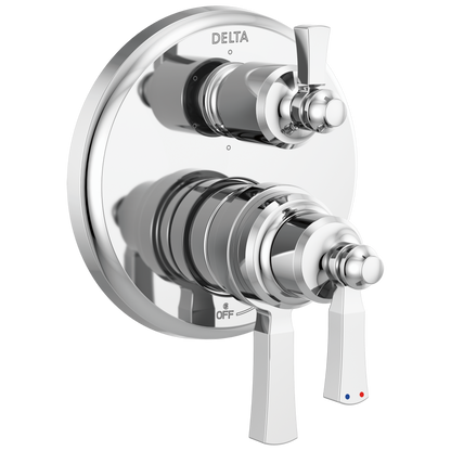 Delta Dorval T27956 Traditional 2-Handle Monitor 17 Series Valve Trim with 6 Setting Diverter