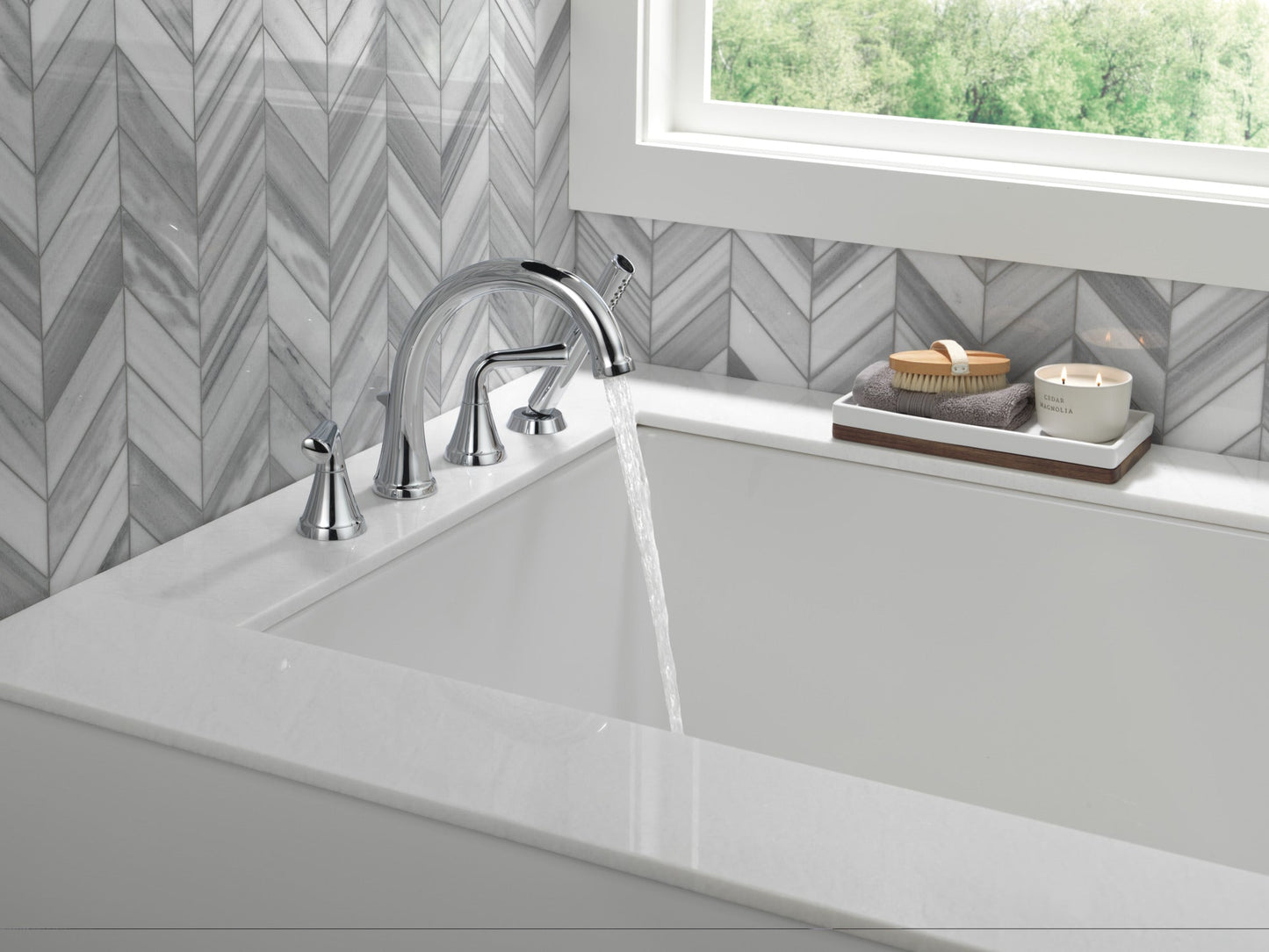 Delta Kayra T4733 Roman Tub Trim with Hand Shower