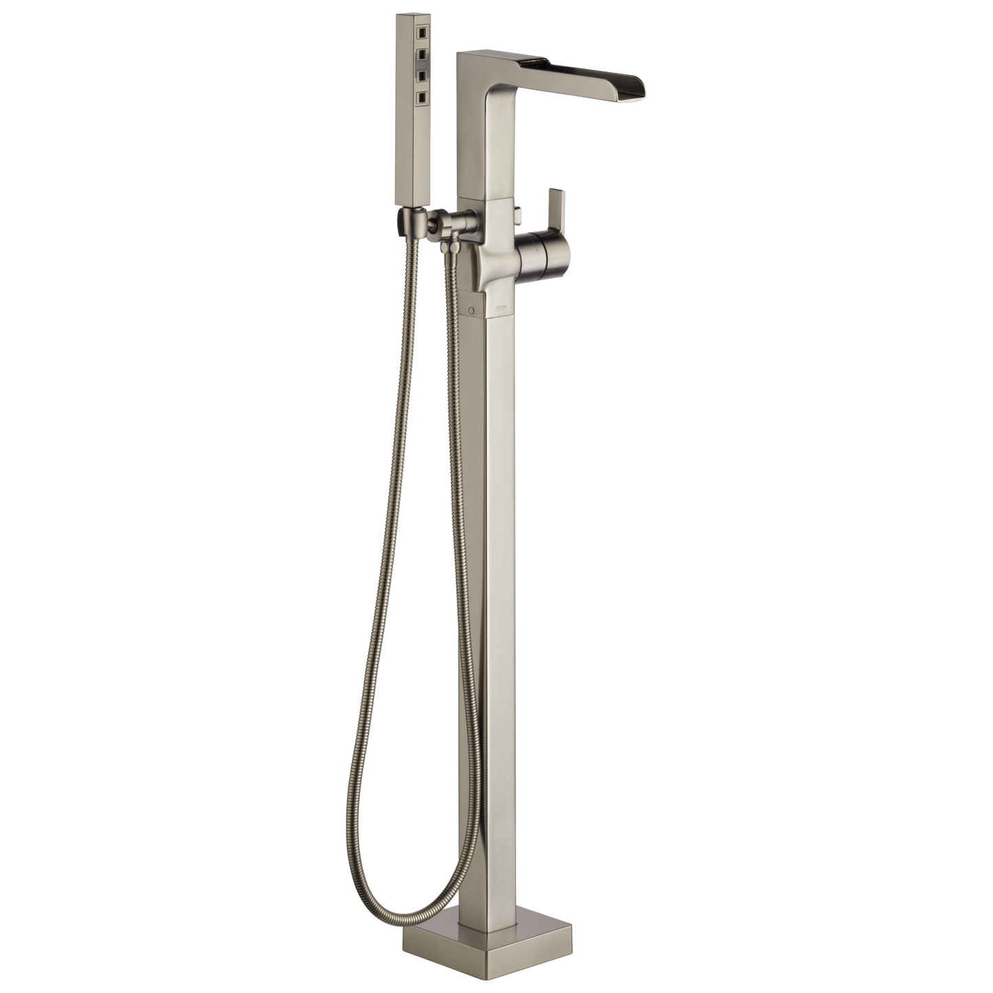 Delta Ara T4768 Single Handle Floor Mount Channel Spout Tub Filler Trim with Hand Shower
