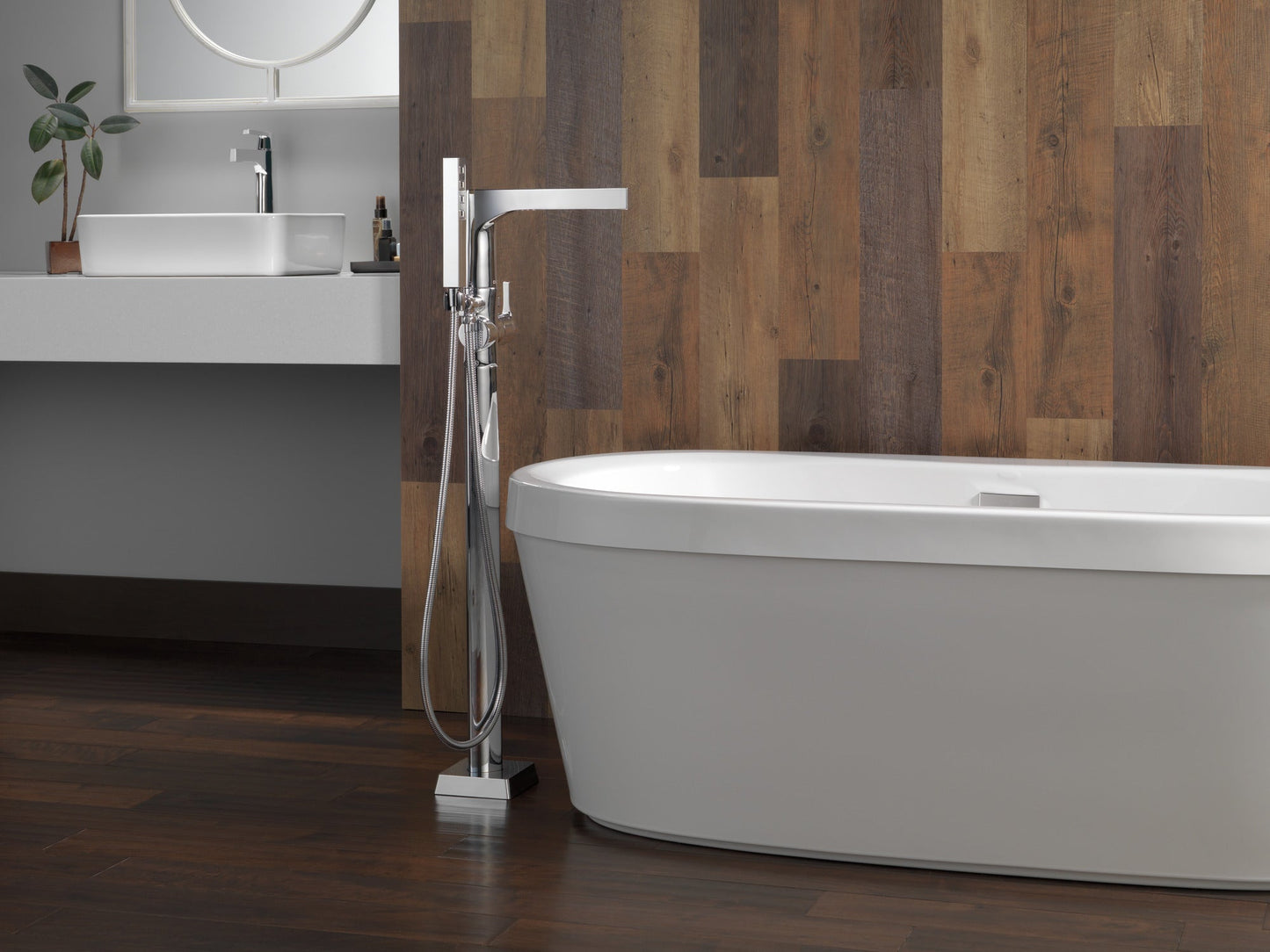 Delta Zura T4774 Roman Tub with Hand Shower Trim