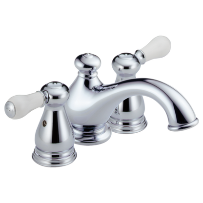 Delta Leland H277SS Porcelain Lever Handle Set - Bathroom