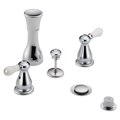 Delta Leland H277SS Porcelain Lever Handle Set - Bathroom