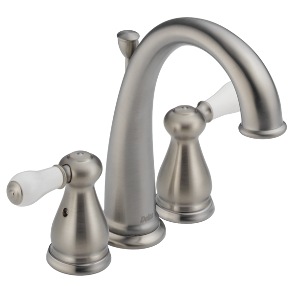 Delta Leland H277SS Porcelain Lever Handle Set - Bathroom