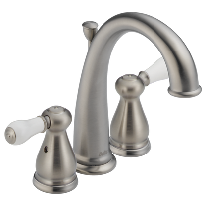 Delta Leland H277SS Porcelain Lever Handle Set - Bathroom