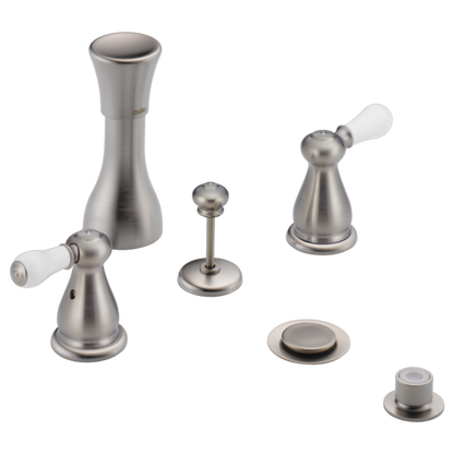 Delta Leland H277SS Porcelain Lever Handle Set - Bathroom