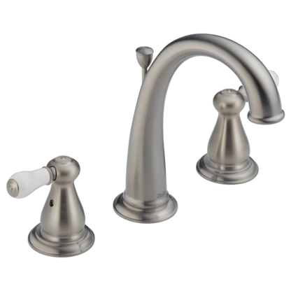 Delta Leland H277SS Porcelain Lever Handle Set - Bathroom