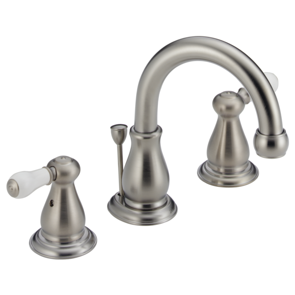 Delta Leland H277SS Porcelain Lever Handle Set - Bathroom