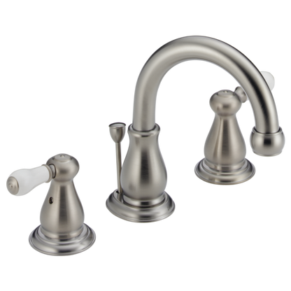 Delta Leland H277SS Porcelain Lever Handle Set - Bathroom