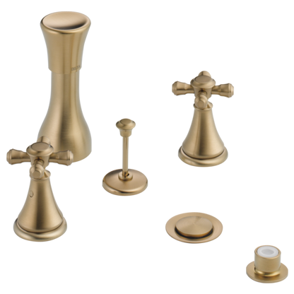 Delta Cassidy H295RB Metal Cross Handle Set - Deck Mount Bathroom & Bidet