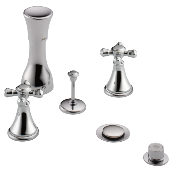 Delta Cassidy H295RB Metal Cross Handle Set - Deck Mount Bathroom & Bidet