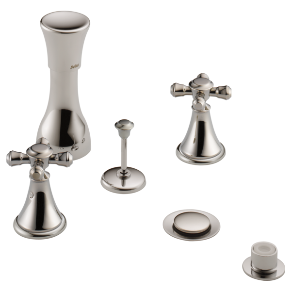 Delta Cassidy H295RB Metal Cross Handle Set - Deck Mount Bathroom & Bidet