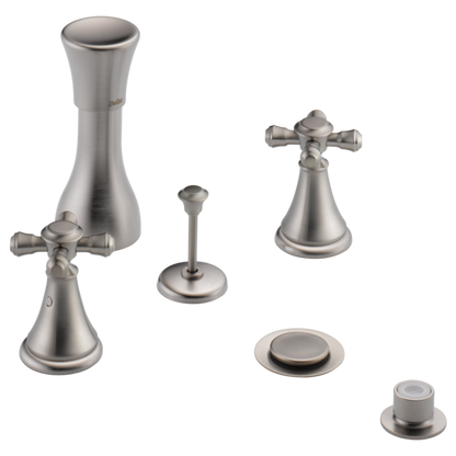 Delta Cassidy H295RB Metal Cross Handle Set - Deck Mount Bathroom & Bidet