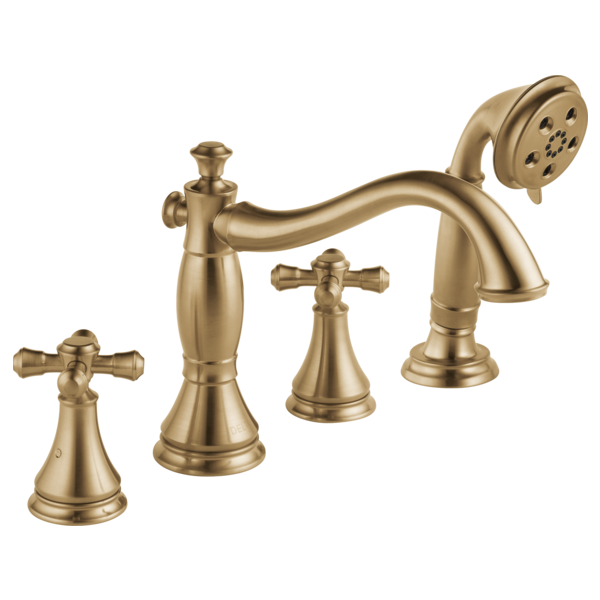Delta Cassidy H695SS Metal Cross Handle Set - Roman Tub
