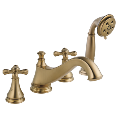 Delta Cassidy H695SS Metal Cross Handle Set - Roman Tub