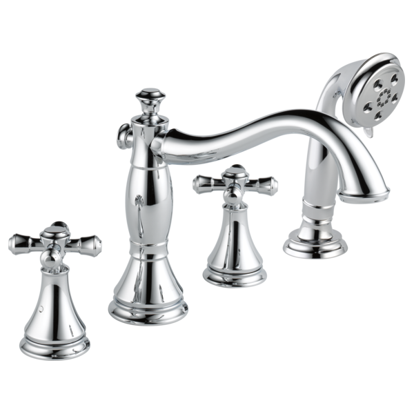 Delta Cassidy H695SS Metal Cross Handle Set - Roman Tub