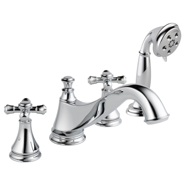 Delta Cassidy H695SS Metal Cross Handle Set - Roman Tub