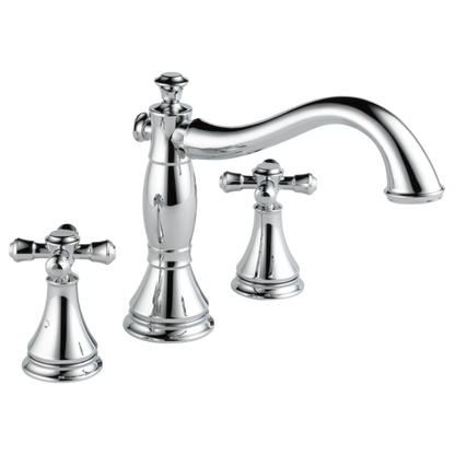 Delta Cassidy H695SS Metal Cross Handle Set - Roman Tub