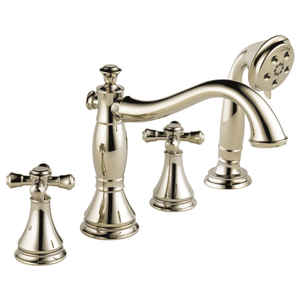 Delta Cassidy H695SS Metal Cross Handle Set - Roman Tub