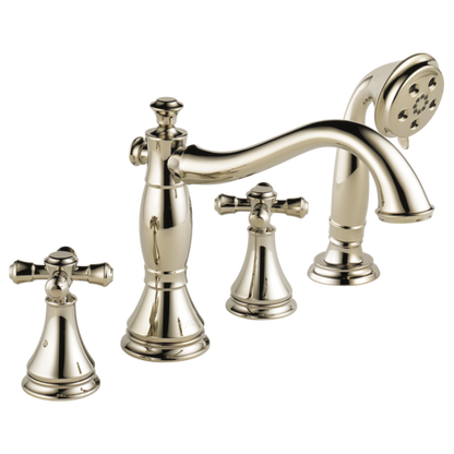 Delta Cassidy H695SS Metal Cross Handle Set - Roman Tub