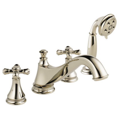 Delta Cassidy H695SS Metal Cross Handle Set - Roman Tub