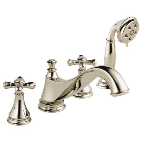 Delta Cassidy H695SS Metal Cross Handle Set - Roman Tub