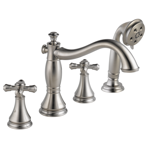 Delta Cassidy H695SS Metal Cross Handle Set - Roman Tub