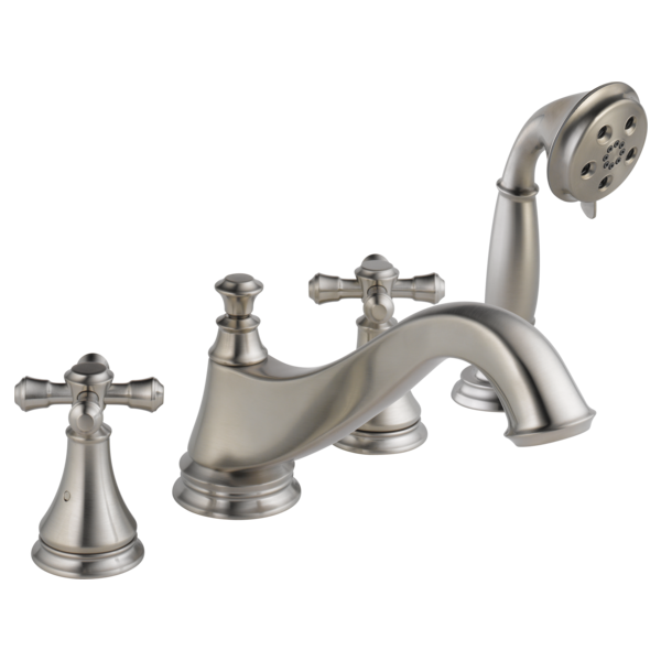 Delta Cassidy H695SS Metal Cross Handle Set - Roman Tub