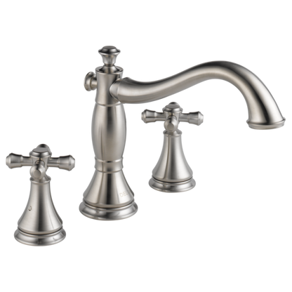 Delta Cassidy H695SS Metal Cross Handle Set - Roman Tub