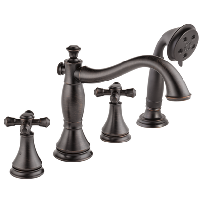 Delta Cassidy H695SS Metal Cross Handle Set - Roman Tub