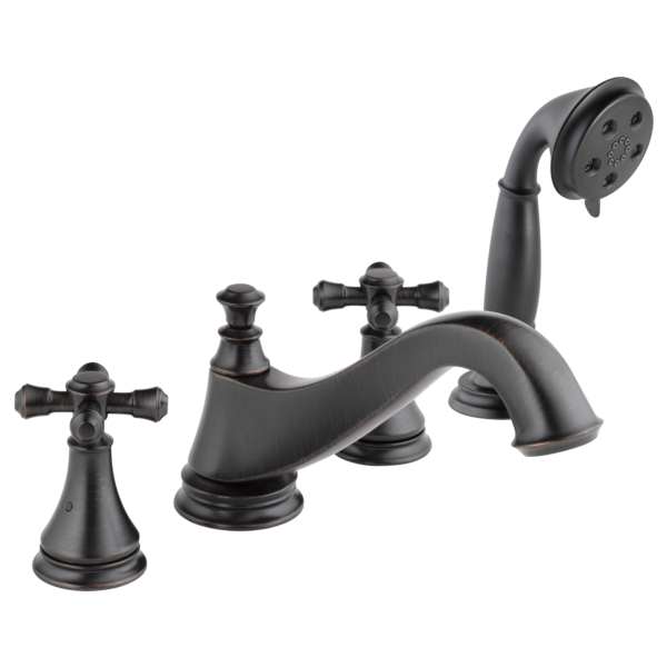 Delta Cassidy H695SS Metal Cross Handle Set - Roman Tub