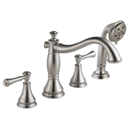 Delta Cassidy H697SS Metal Lever Handle Set - Roman Tub