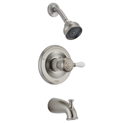 Delta Leland H777SS Porcelain Handle Kit - Tub & Shower