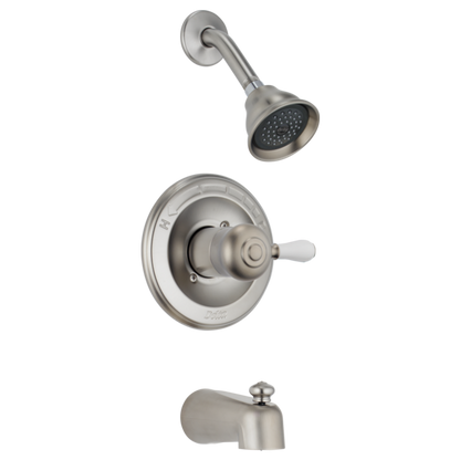 Delta Leland H777SS Porcelain Handle Kit - Tub & Shower