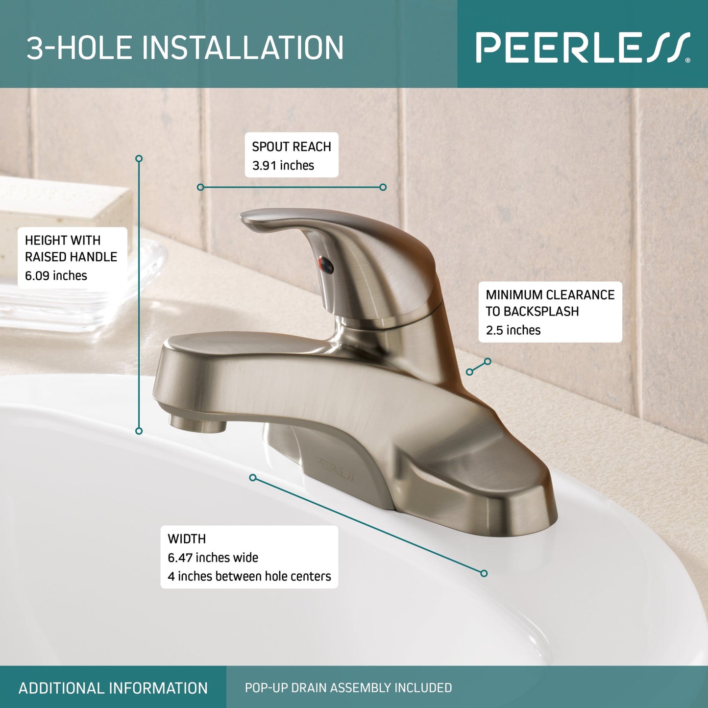 Peerless Core P136LF Single Handle Bathroom Faucet