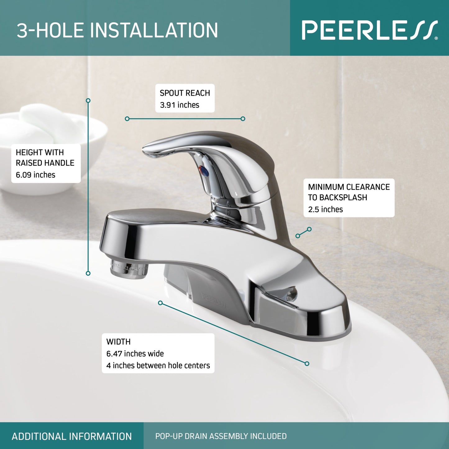 Peerless Core P136LF Single Handle Bathroom Faucet
