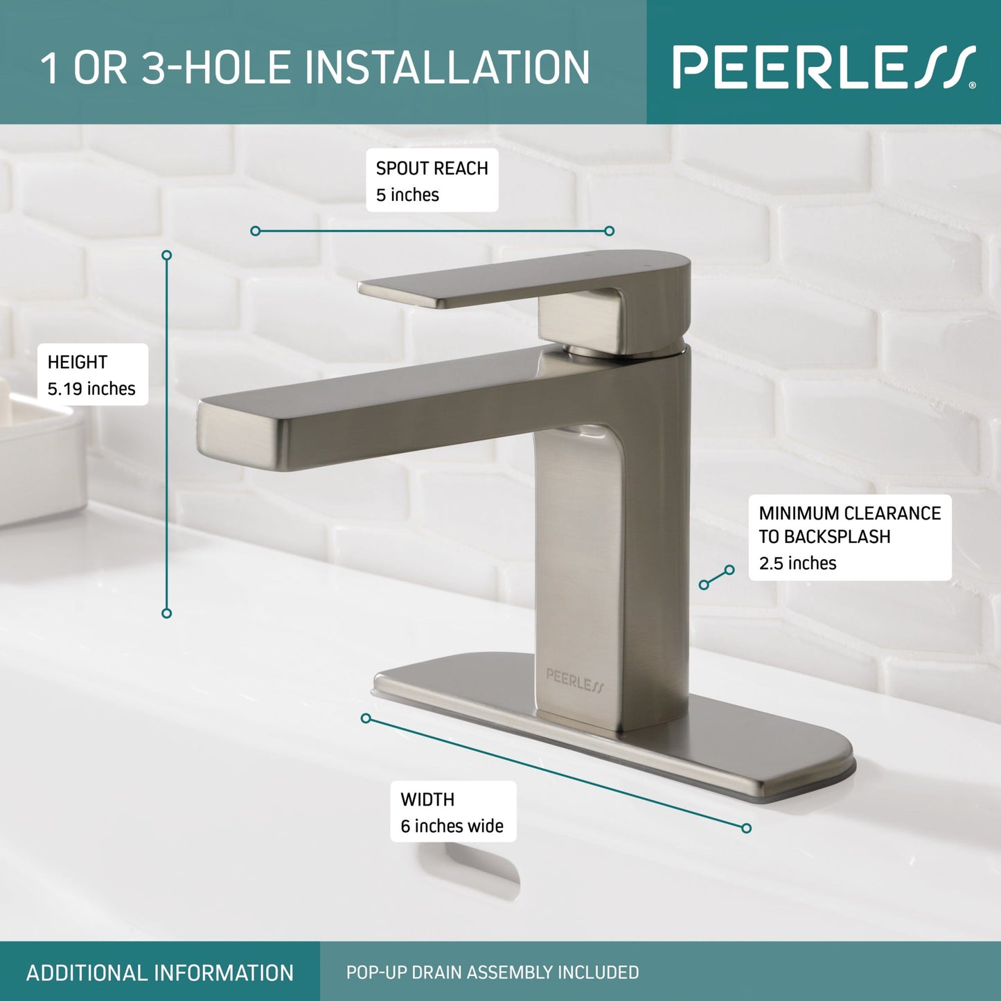 Peerless Xander P1519LF Single Handle Bathroom