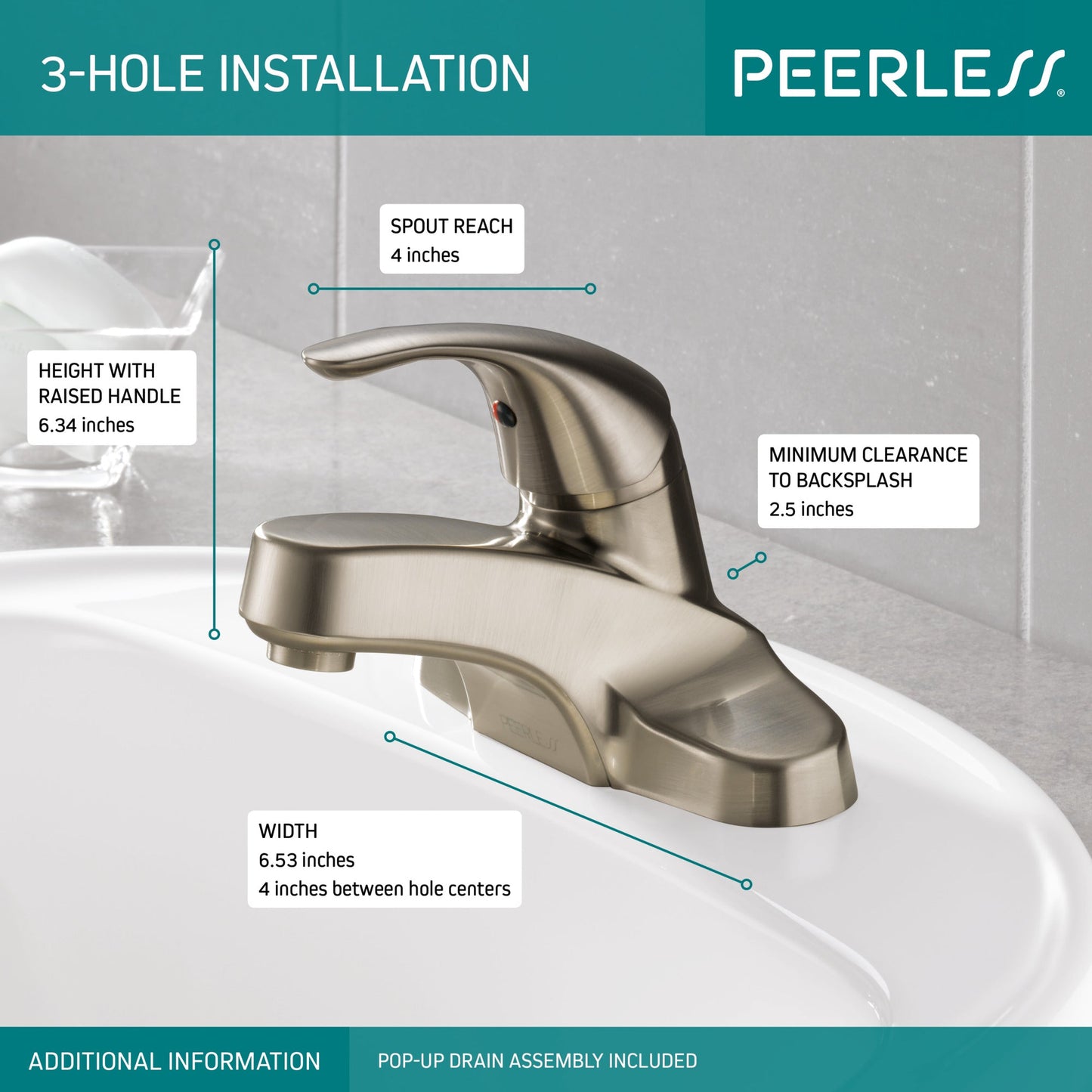 Peerless Core P188620LF Single Handle Bathroom Faucet