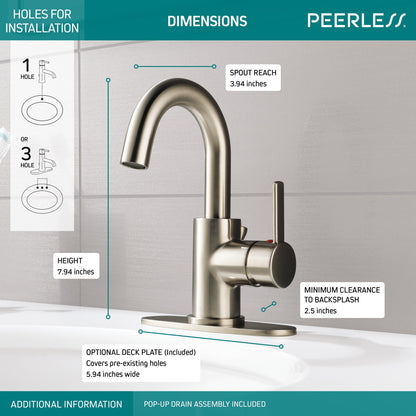 Peerless Precept P191102LF Single Handle Centerset Bathroom Faucet