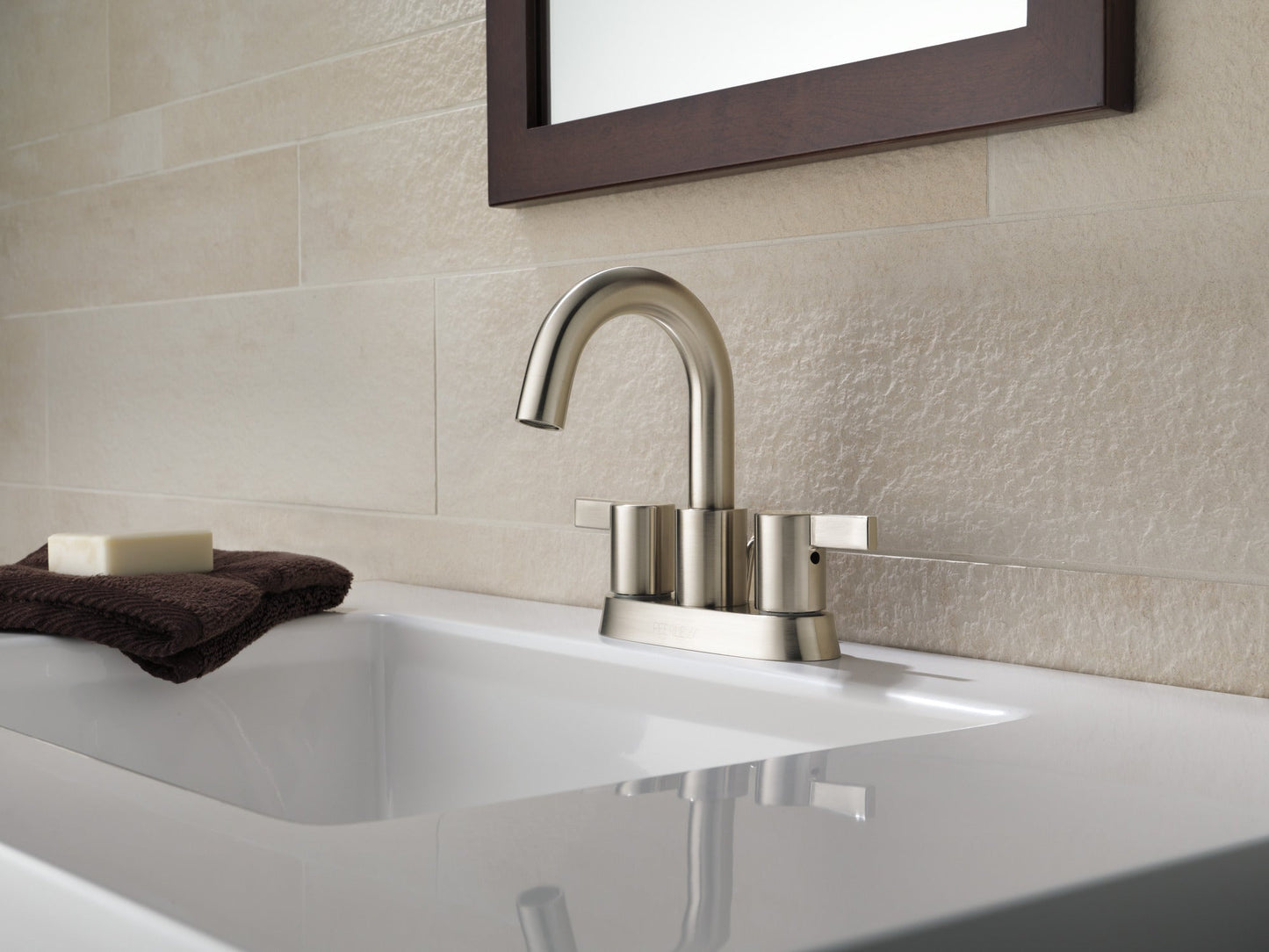 Delta Peerless Precept:P299102LF Two Handle Centerset Bathroom