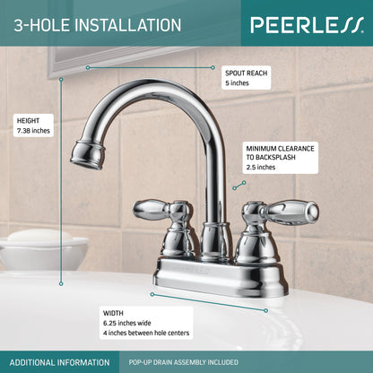 Peerless Claymore P299685LF Two Handle Bathroom Faucet