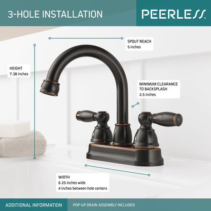 Peerless Claymore P299685LF Two Handle Bathroom Faucet