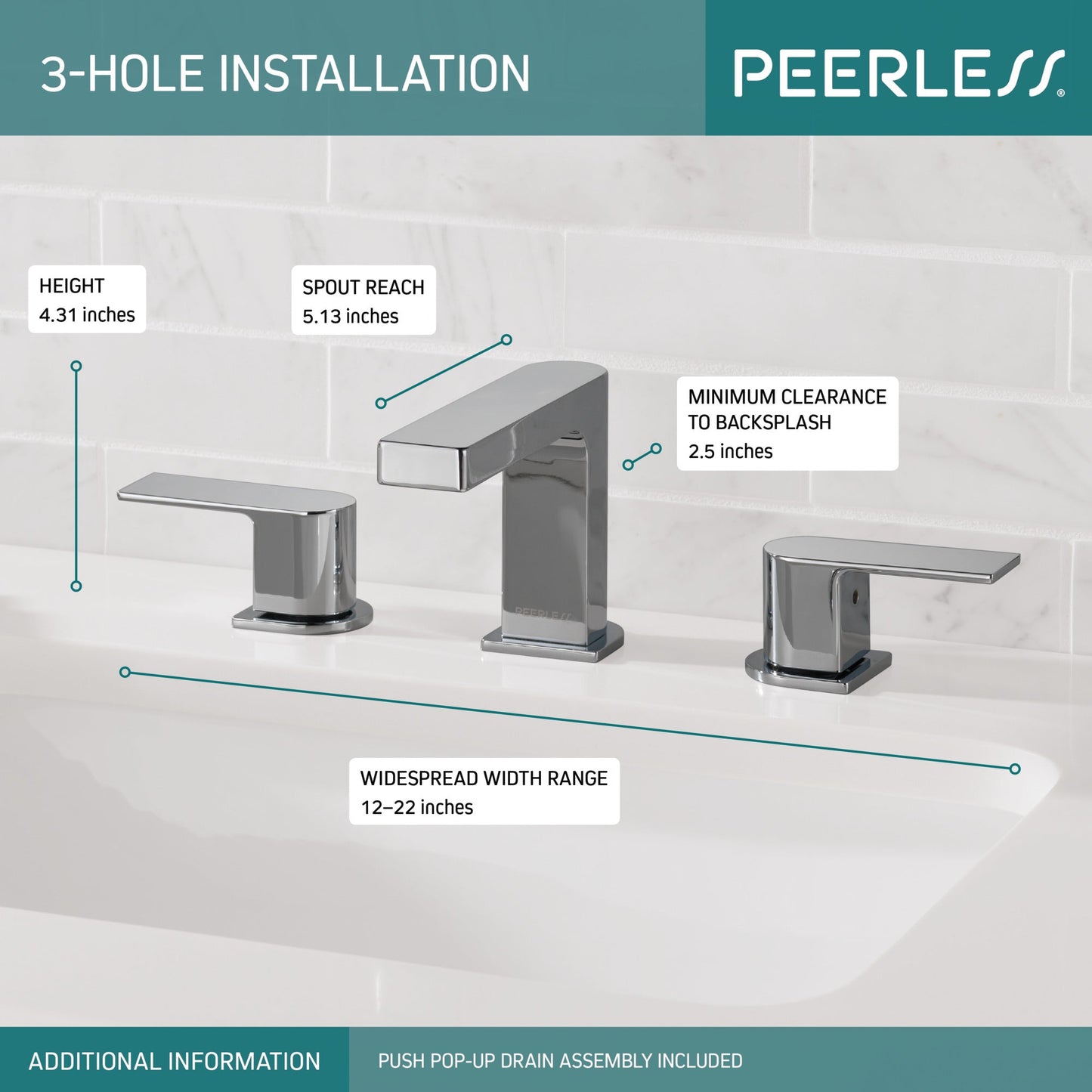 Peerless Xander P3519LF Two Handle Widespread Bathroom