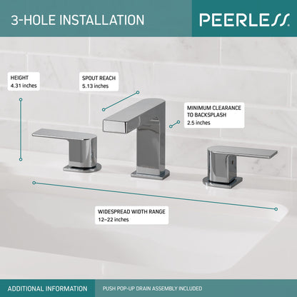 Peerless Xander P3519LF Two Handle Widespread Bathroom