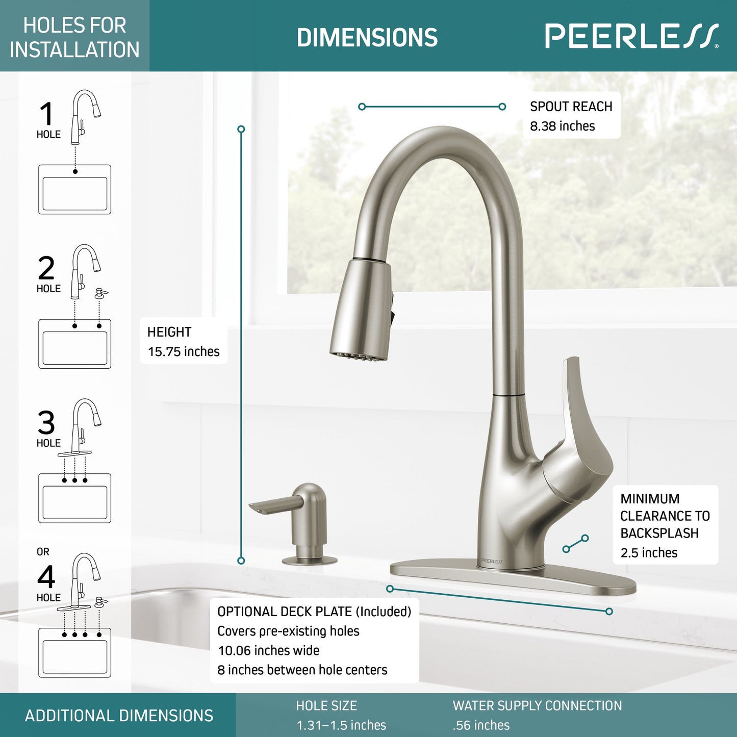 Peerless Apex P7901LF Single Handle Pull-Down Kitchen Faucet