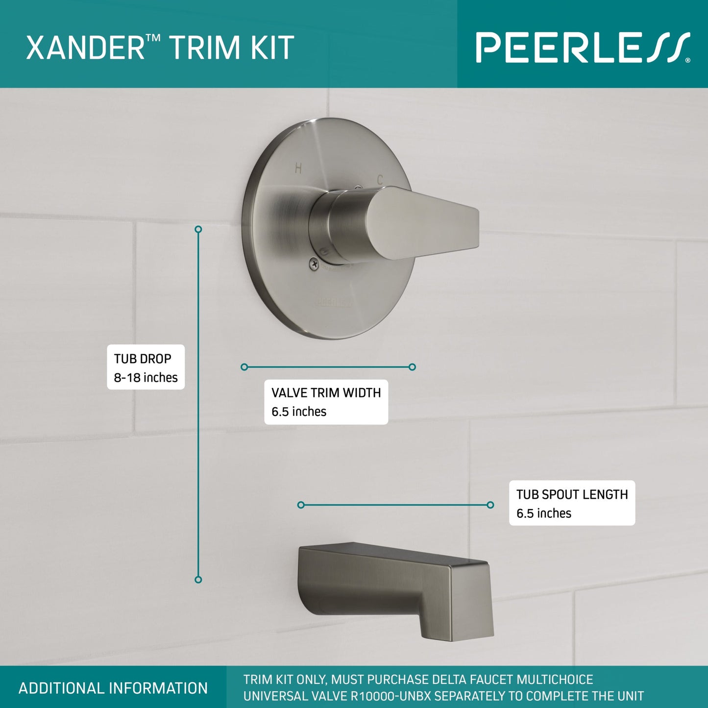Peerless Xander PTT14119 Tub Only Trim Kit