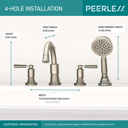 Delta Peerless Westchester:PTT4523 Roman Tub Trim Kit with Hand Shower
