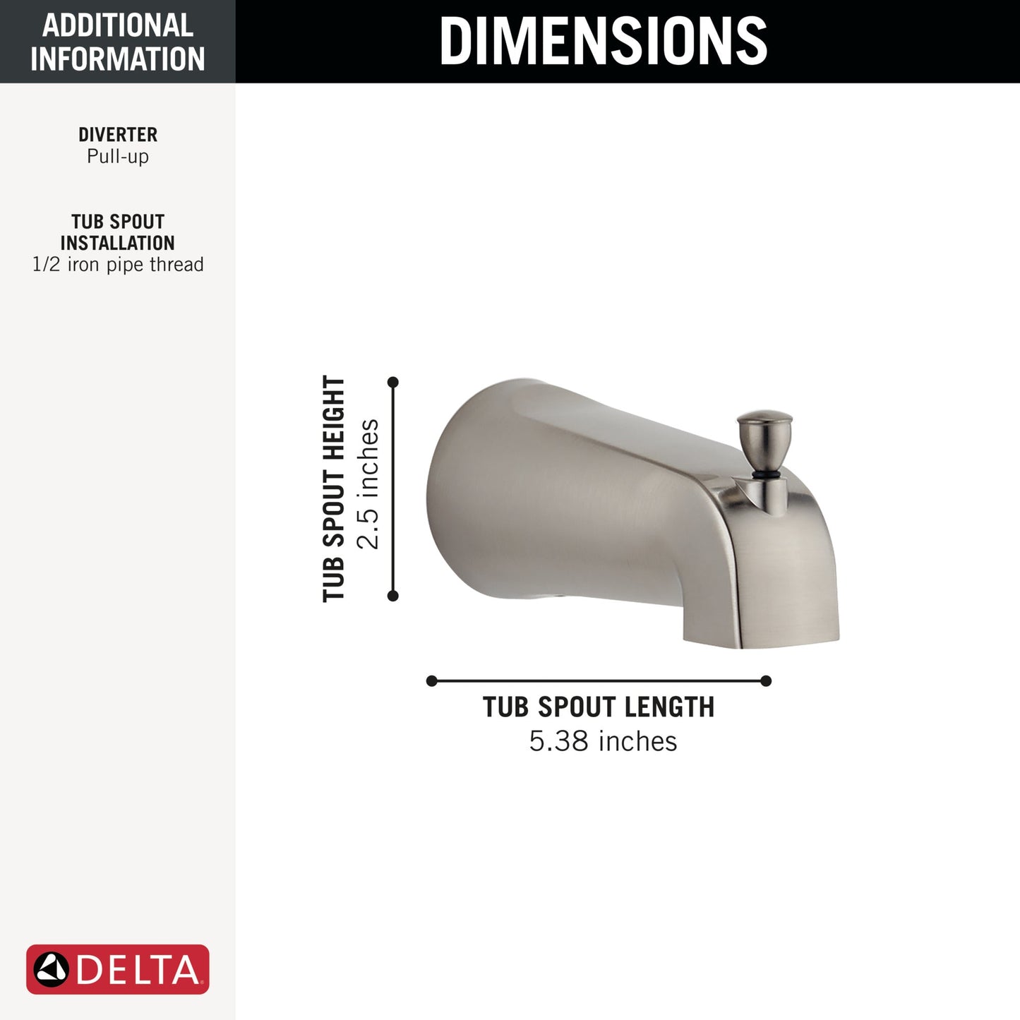 Delta RP61357OB Tub Spout - Pull-Up Diverter
