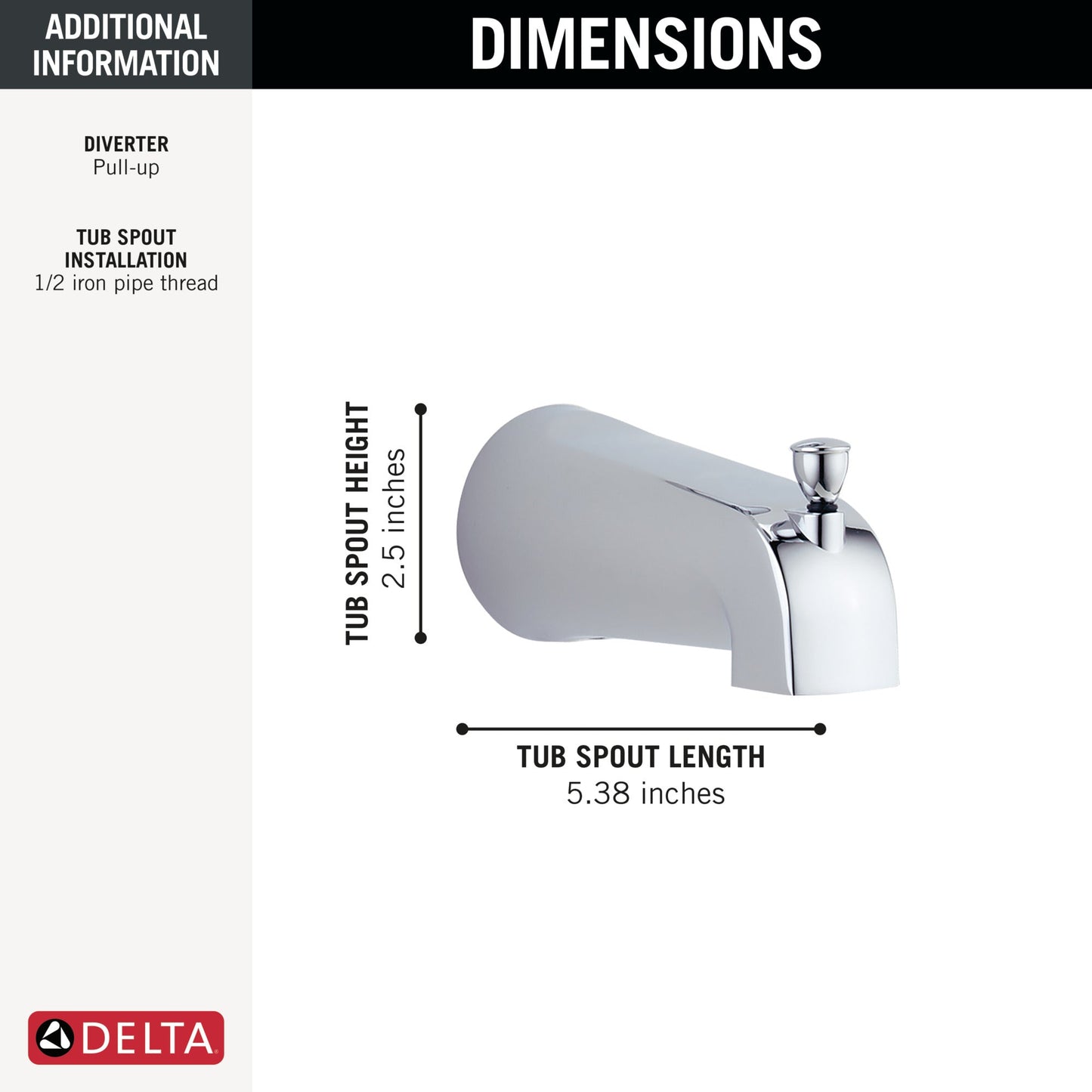 Delta RP61357OB Tub Spout - Pull-Up Diverter
