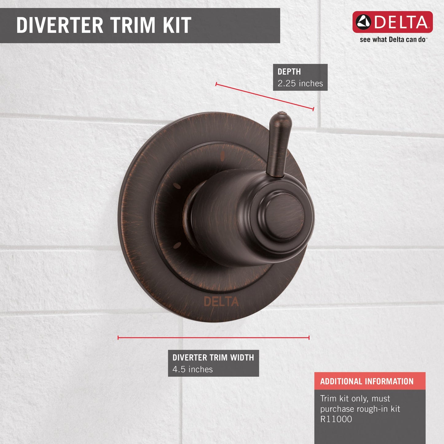 Delta T11800 3-Setting 2-Port Diverter Trim