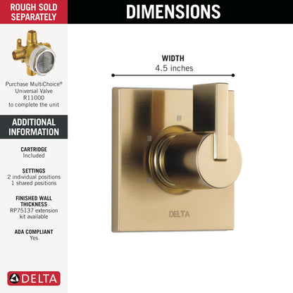 Delta Vero T11853 3-Setting 2-Port Diverter Trim